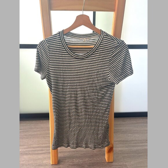 mbyM Black and White Striped T-shirt - Picture 1 of 5